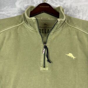 Tommy Bahama Relax Sweater Mens Large Green Henley Outdoors Cold Weather*